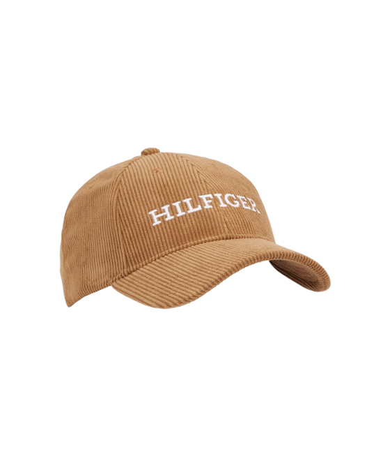 Tommy Hilfiger Monotype Corduroy Baseball Cap In Brown
