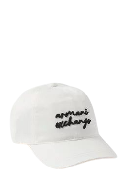 Armani Exchange Lettering Logo Baseball Hat in Twill