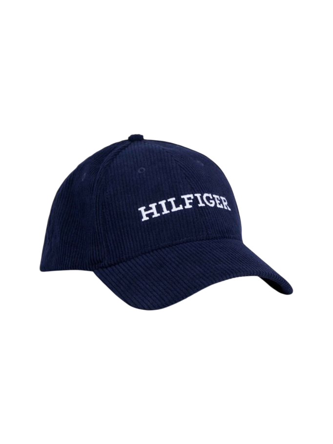 Tommy Hilfiger Monotype Corduroy Baseball Cap In Navy Blue