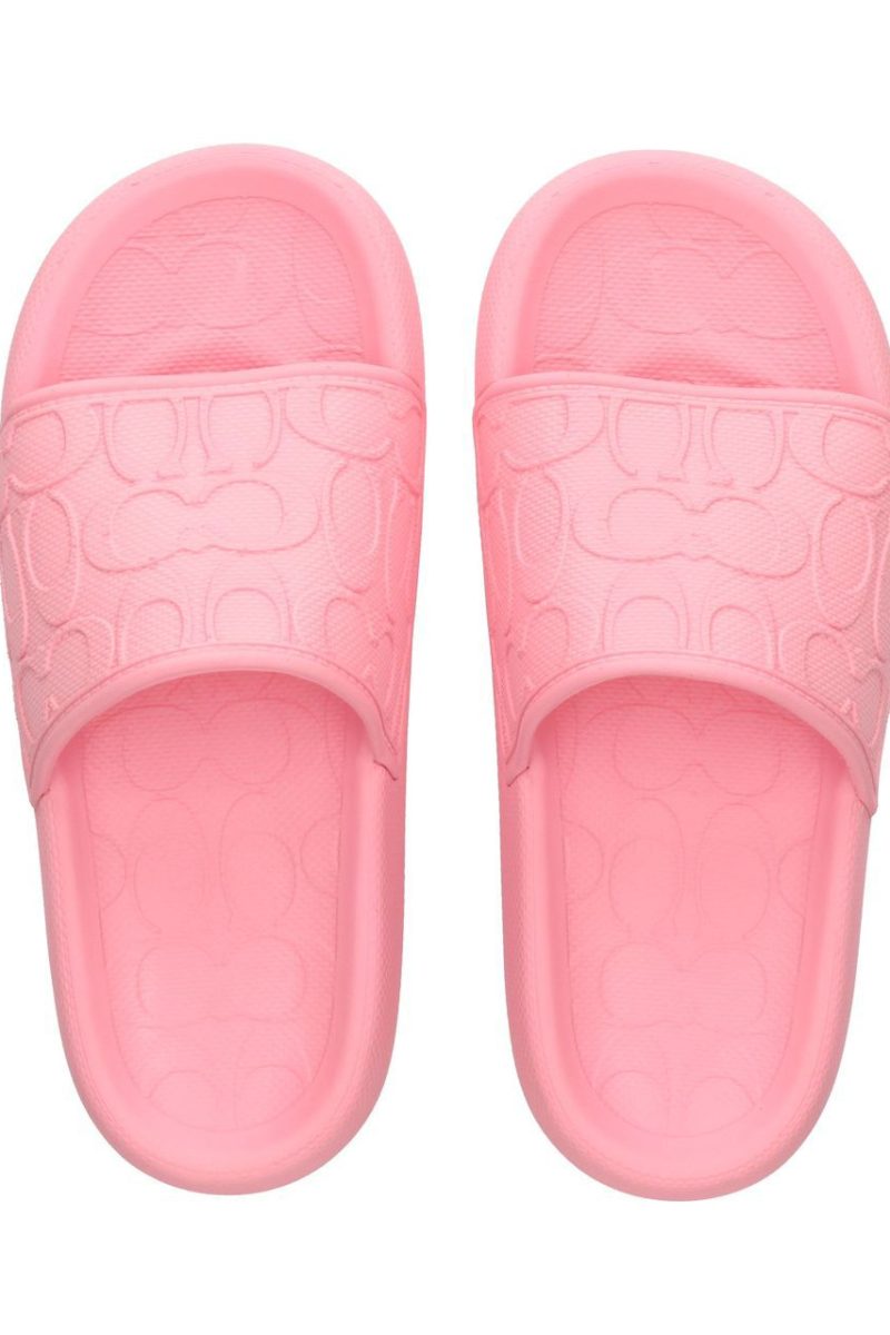 Coach Women's Flat Sandals Flower Pink